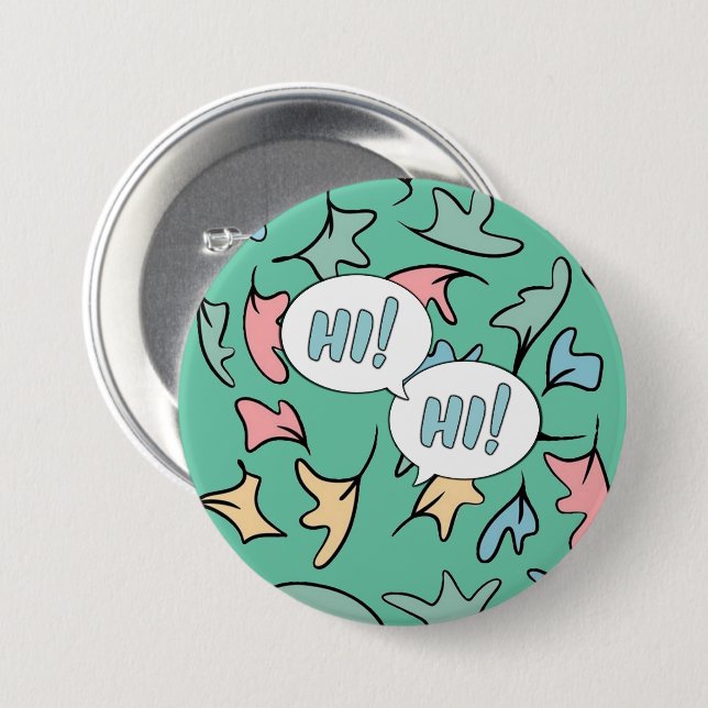 Pastel Leaves Green 7.5 Cm Round Badge (Front & Back)