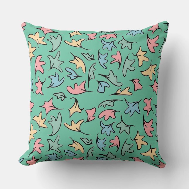 Pastel Leaves Green Cushion (Front)