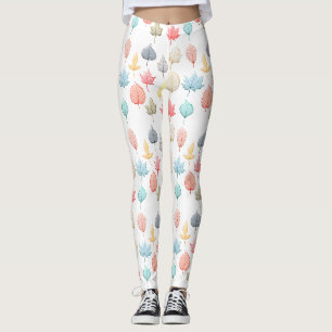Pastel Leaves Leggings