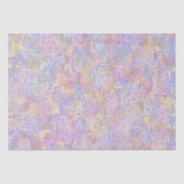 Pastel Leaves Marbled Print Tissue Paper (Front)