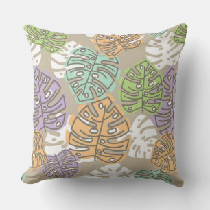 pastel leaves outdoor pillow 