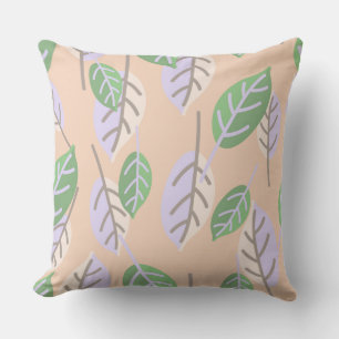 pastel leaves outdoor pillow 