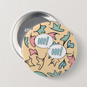 Pastel Leaves Yellow 7.5 Cm Round Badge