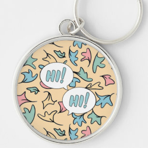 Pastel Leaves Yellow Key Ring
