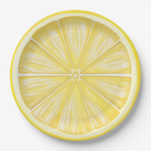 Pastel Lemon Slice Limoncello Party Paper Plate