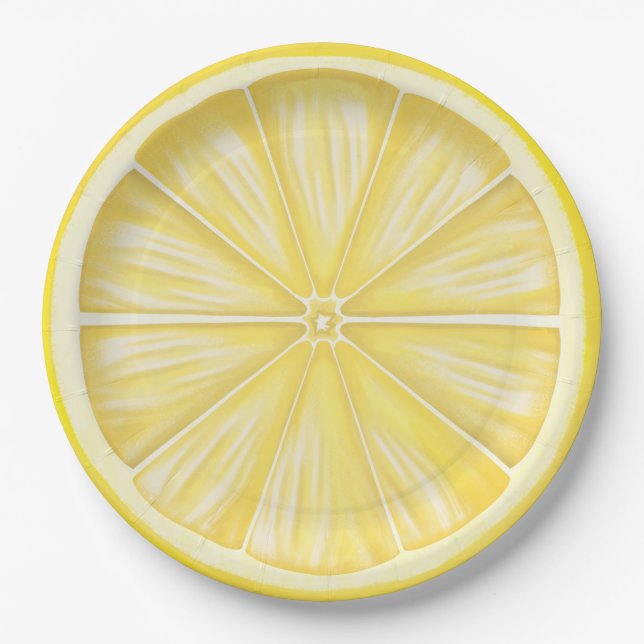 Pastel Lemon Slice Limoncello Party Paper Plate (Front)