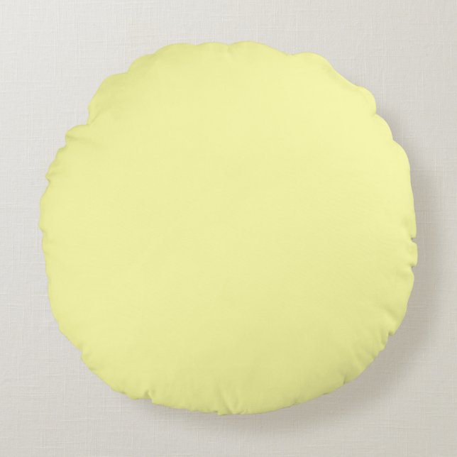 Pastel Lemon Yellow Round Cushion (Front)