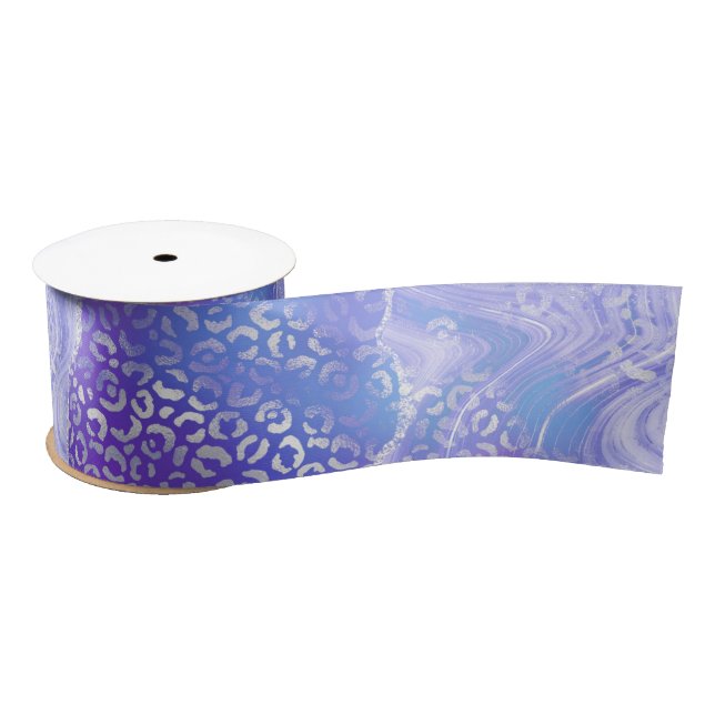 Pastel Leopard Agate | Glam Abstract Stone Pattern Satin Ribbon (Spool)