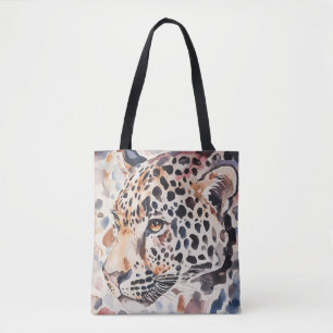 Pastel Leopard Head Shoulder Tote Bag
