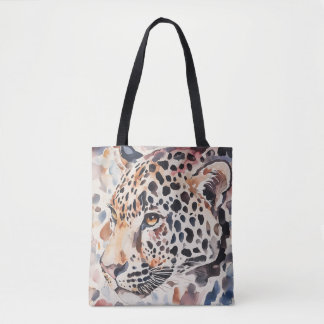 Pastel Leopard Head Shoulder Tote Bag