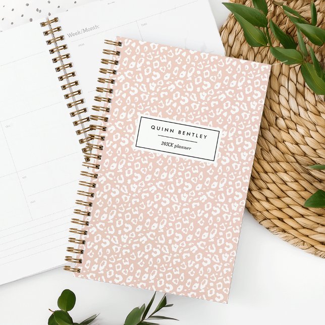 Pastel Leopard Print Personalised Planner | Blush (Creator Uploaded)