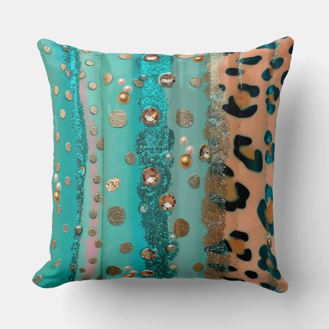 Pastel Leopard Skin Pattern Throw Pillow (Front)