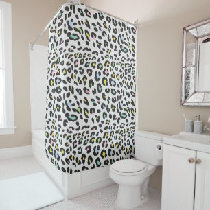 Pastel Leopard Spot Pattern Shower Curtain