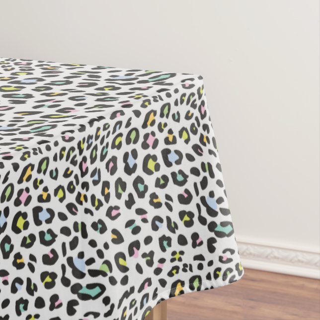 Pastel Leopard Spot Pattern Tablecloth (In Situ)