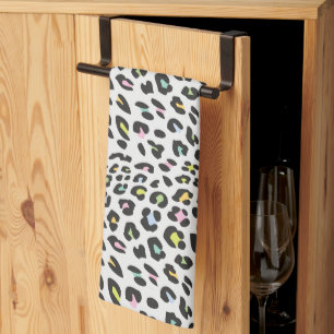 Pastel Leopard Spot Pattern Tea Towel