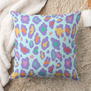 Pastel Leopard Spots Print Cushion