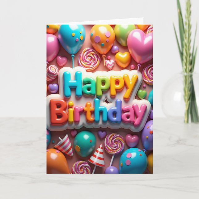 Pastel Letter Birthday Card (Front)