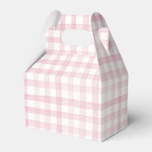 Pastel Light Baby Pink Gingham Check Plaid  Favour Box