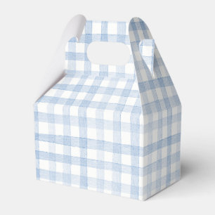 Pastel Light Blue Gingham Plaids  Favour Box