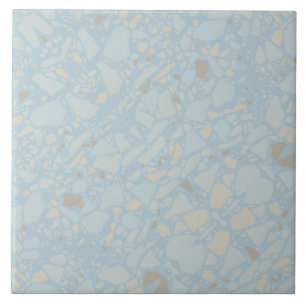 Pastel light blue modern simple terrazzo effect ceramic tile