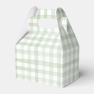 Pastel Light Green Gingham Plaids  Favour Box