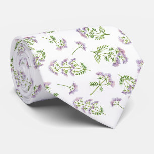 Pastel Light Purple Summer Wildflowers Tie
