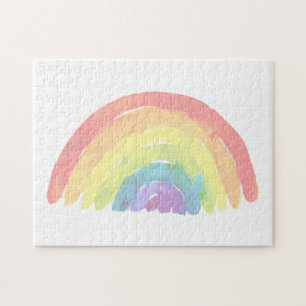 Pastel light rainbow modern watercolor jigsaw puzzle