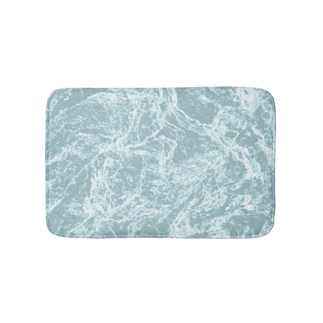Pastel Light Turquoise Abstract Bath Mat (Front)