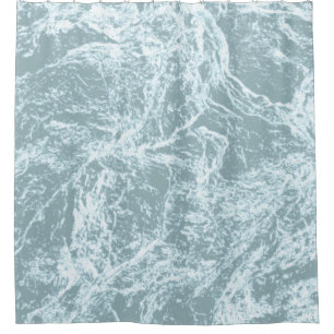 Pastel Light Turquoise Abstract Shower Curtain