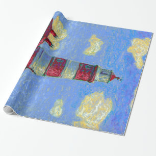 Pastel Lighthouse and Lavender Fields Wrapping Paper
