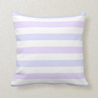 Pastel Lilac and Blue Nautical Stripes Cushion
