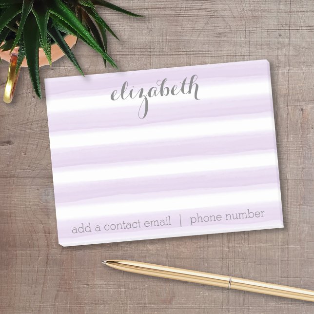 Pastel Lilac and Grey Stationery Suite for Women Post-it Notes (Personalized post it notes with low quantity. Add your personal touch.)