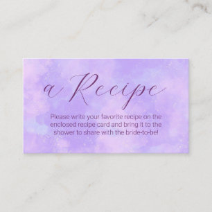 Pastel Lilac Clouds Bridal Shower Share A Recipe Enclosure Card