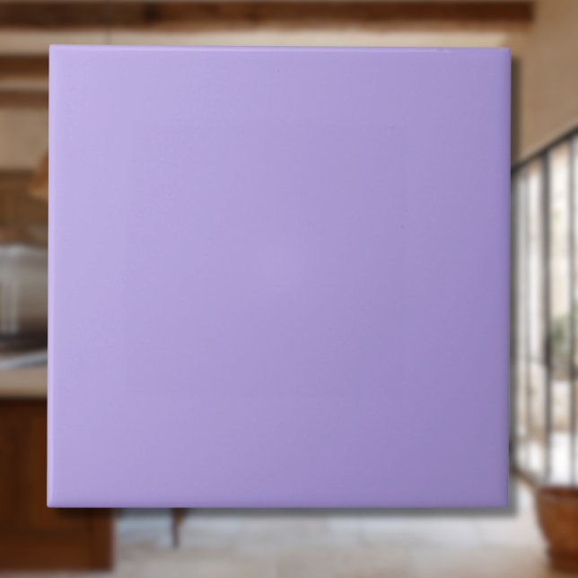 Pastel Lilac Grey Solid Colour | Classic | Elegant Ceramic Tile (Creator Uploaded)