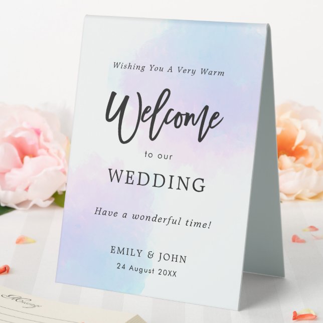 Pastel Lilac Pink Watercolors Welcome to Wedding (In SItu (Wedding))