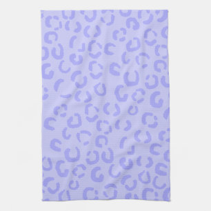 Pastel Lilac Purple Leopard Print Pattern. Tea Towel