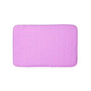 Pastel Lilac Purple White Star Repeating Pattern Bath Mat