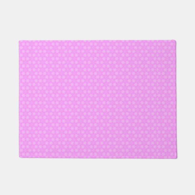 Pastel Lilac Purple White Star Repeating Pattern Doormat (Front)