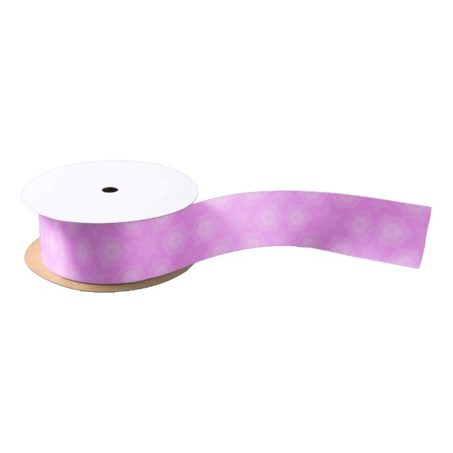 Pastel Lilac Purple White Star Repeating Pattern Satin Ribbon (Spool)