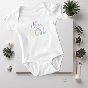 Pastel lilac rainbow 1st Birthday party Baby T-Shi Baby Bodysuit
