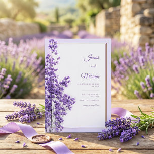 Pastel Lilac Romantic Gold Lavender Frame Invitation