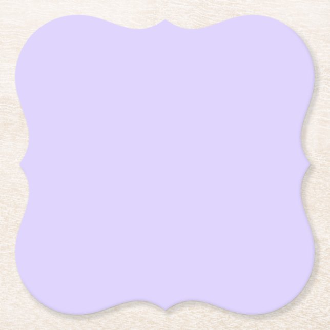 Pastel Lilac Solid Colour | Classic | Elegant Paper Coaster (Front)