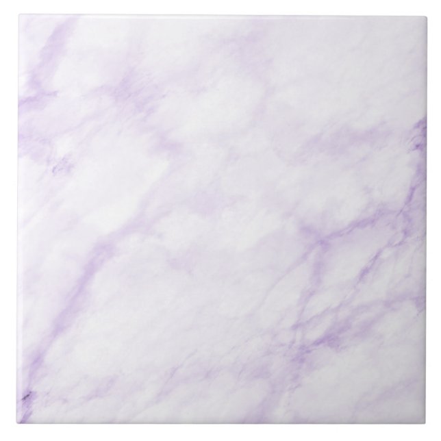 Pastel Lilac Watercolor Marble Abstract Pattern Ceramic Tile (Front)