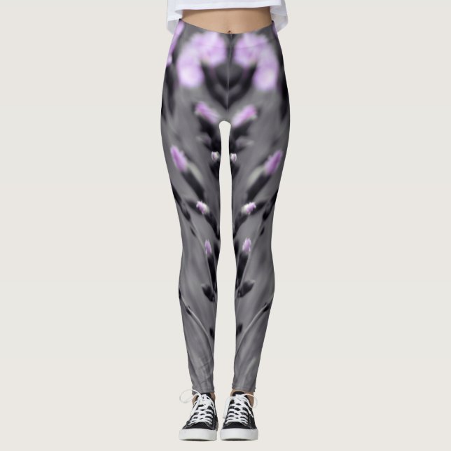 Pastel Lilac Wildflowers Leggings (Front)