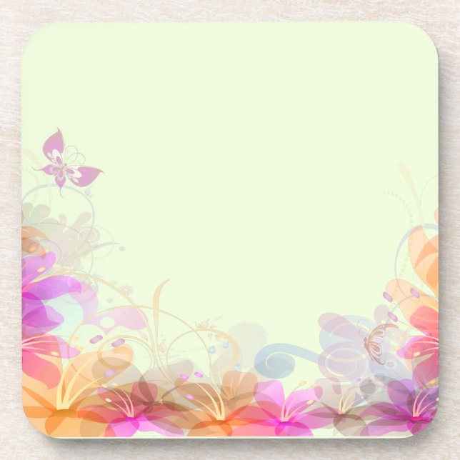 Pastel Lilies Wedding Coaster (Front)