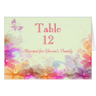 Pastel Lilies Wedding Table Number