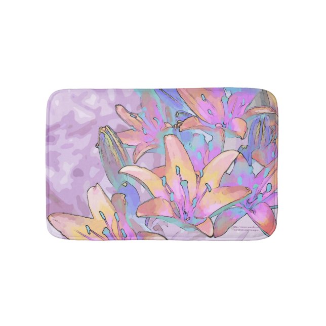 Pastel Lily Love  Bath Mat (Front)