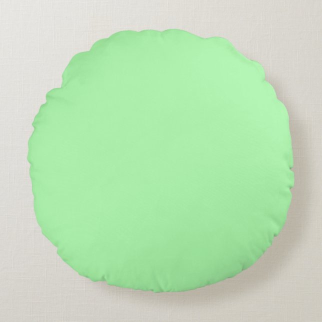 Pastel Lime Green Round Cushion (Front)