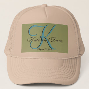 Pastel Lime Monogram Trucker Hat