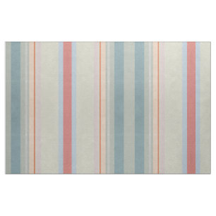 Pastel Lines Aqua Coral Fabric